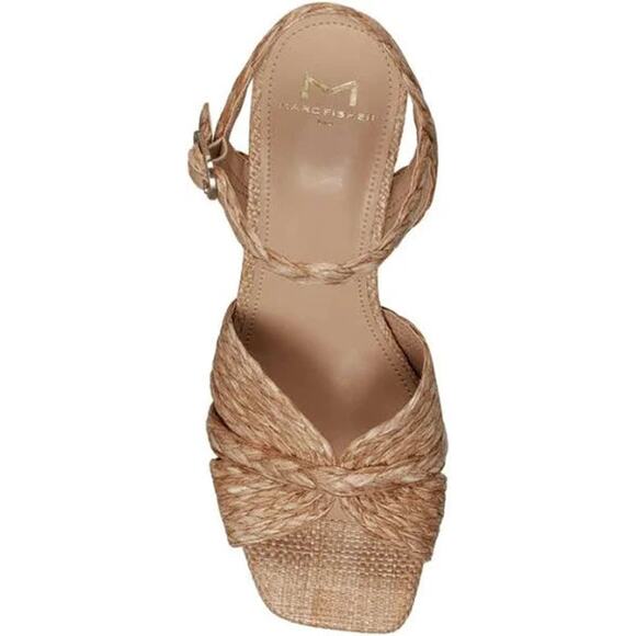 Marc Fisher LTD Michela Braided Raffia Platform Sandals In Natural 101 sz 10 - Picture 4 of 8